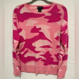 Bloomingdale’s pink camo cashmere sweater
